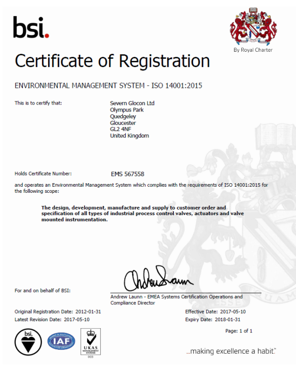BSI EMS - ISO 14001 2015